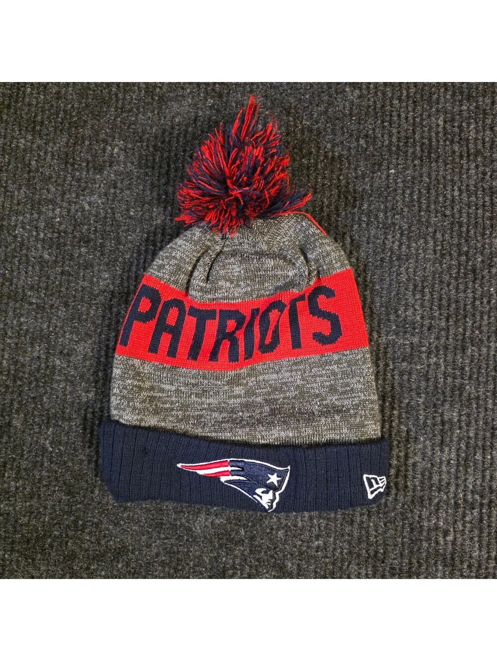 New England Patriots NFL Knit Beanie Hat with Pom Pom